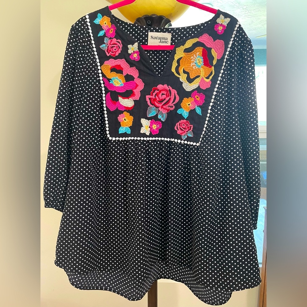 Savannah Jane Peasant blouse Plus Size